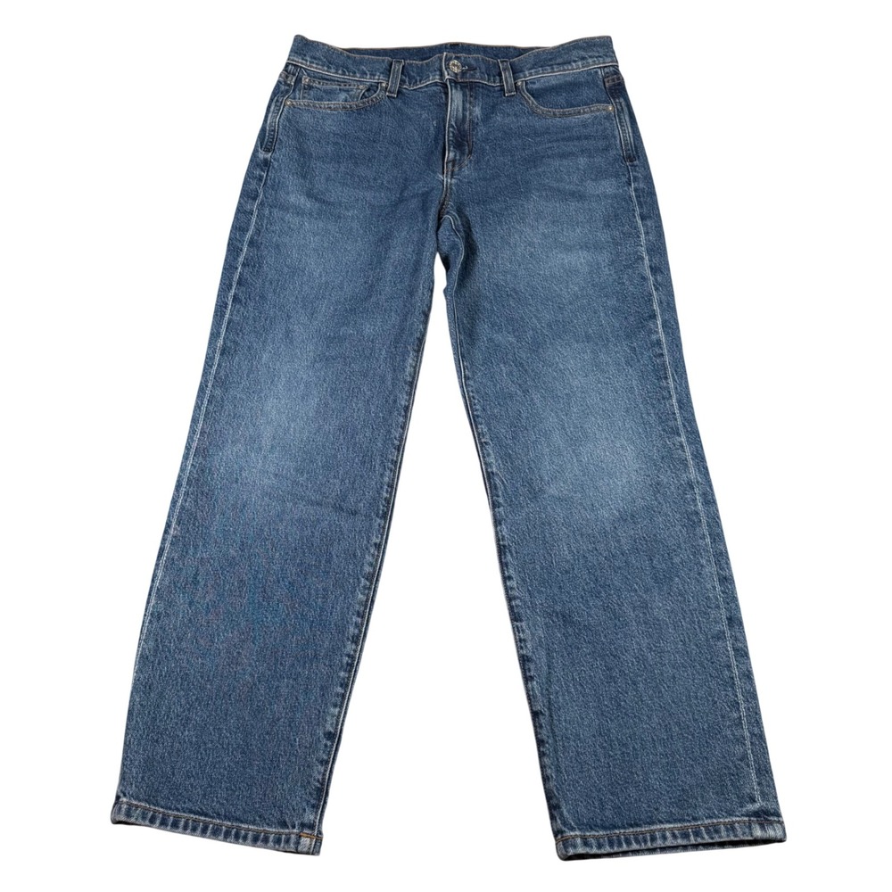 AYR The Frenchie Crop Jeans Women 29 (FITS 31x25) Blue Straight Leg Medium Wash